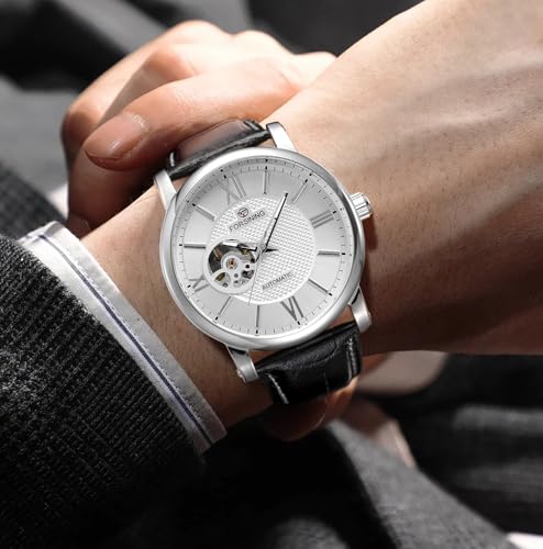 Image of FORSINING Men's Popular Mechanical Hand-Wind Stainless Steel Bracelet Watch with Analog