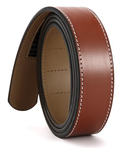 Image of CHAOREN Ratchet Belt Replacement Strap 1 3 /8 inch, Leather Belt Strap for 40MM Slide Click Buckle