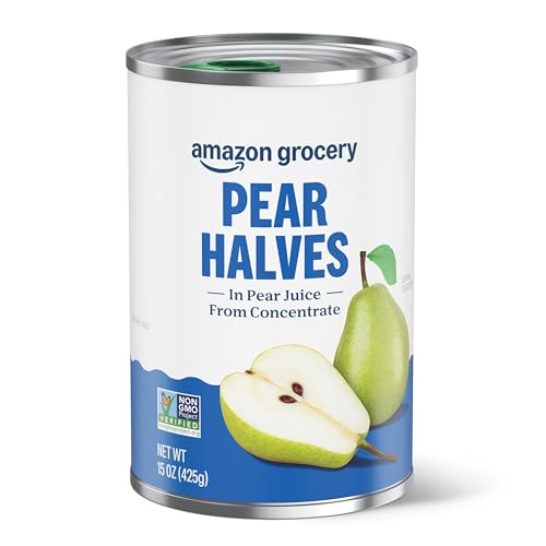 Amazon Fresh Brand, Canned Pear Halves in Pear Juice from