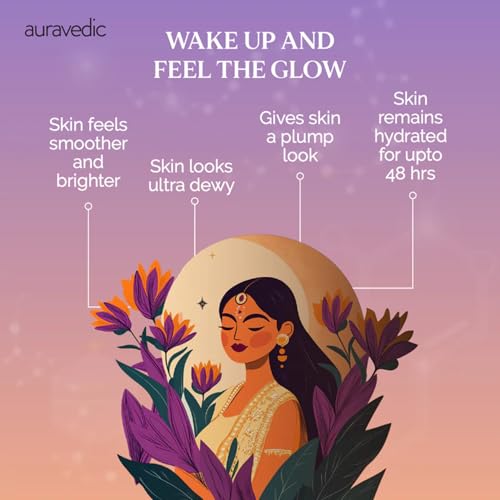 Auravedic Kumkumadi Overnight Face & Sleeping Mask | Deep Hydration & Plumping Night Treatment for Radiant-Looking Skin | Ayurvedic Face Mask for Dull, Dry Skin | 1.76 Oz (50g) - Image 5