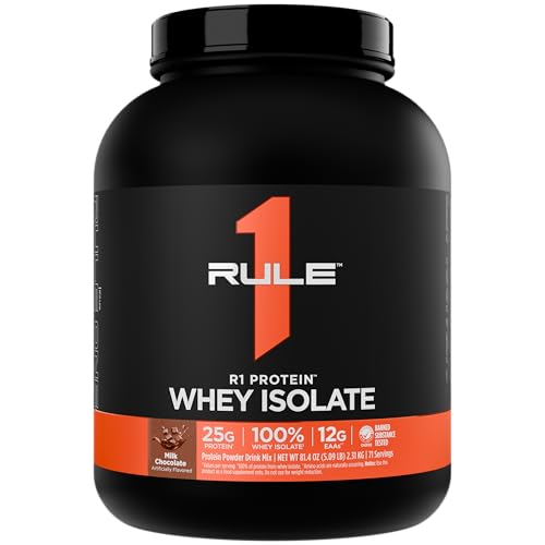 Image of Rule 1 Proteins R1 Protein Whey Isolate - with 25g Protein & 6g BCAA Exclusively from Isolated & Hydrolyzed Sources for Workout Recovery (5 Pounds, Milk Chocolate)