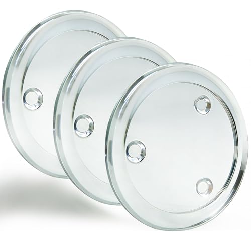 Clear Glass Candle Holder， 3" Glass Coaster Holder ，Small Round Candle Plate for Pillar Candle（3 Pack）