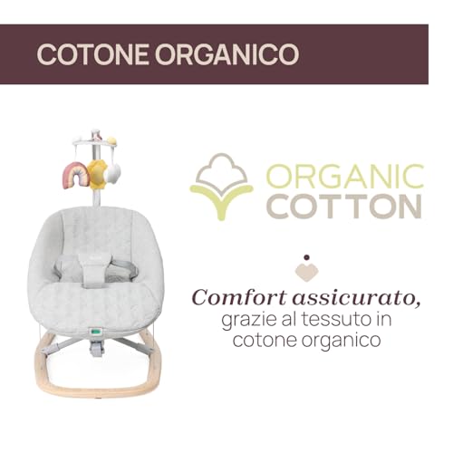 Miniatura 3 de Chicco Hamaca Zen Wave, Balancín Para Bebés De 0 A 6 Meses, Mecedora Para Bebés, Amaca Bebé Con Barra De Juegos, Compacta, Plegable, Espreguiçadeira Bebé, Balanceo Natural, Sin Pilas