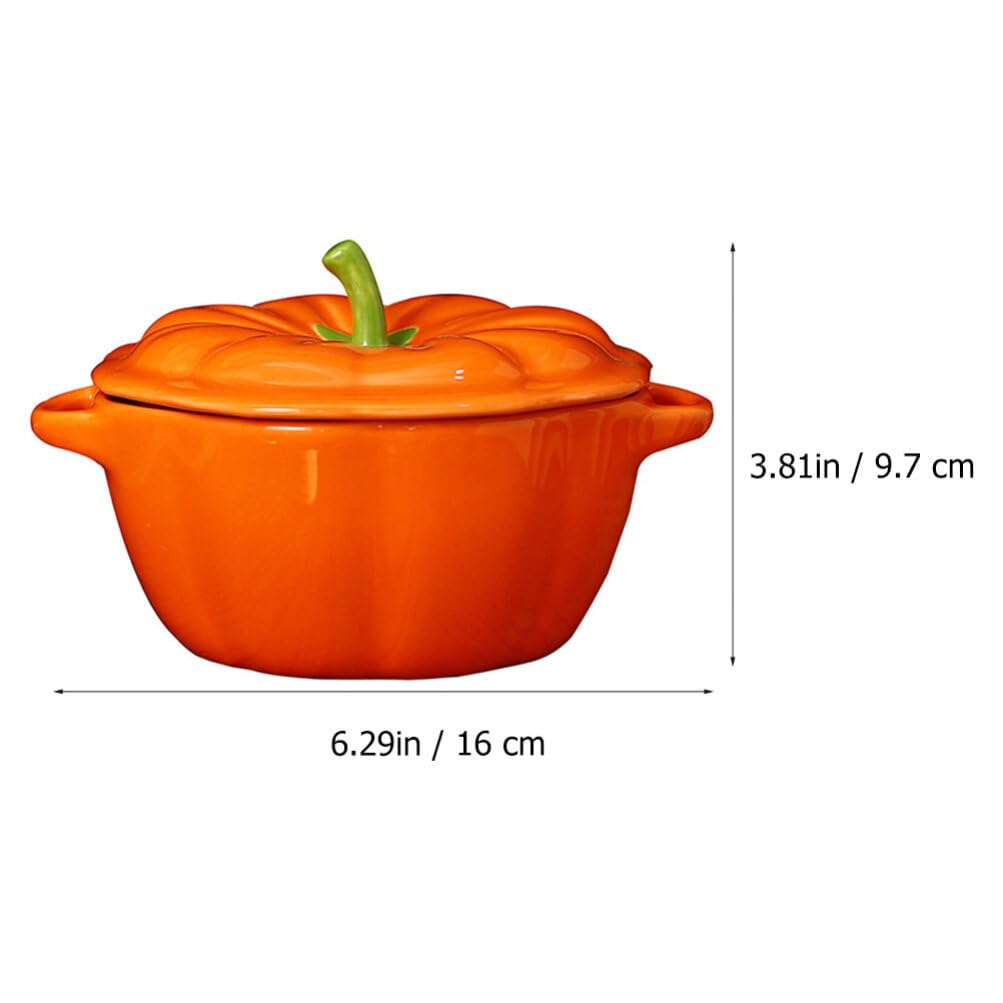 Zucca Cocotte Forno: Ceramica Zucca Zuppa Terrina con Coperchio Raccolta Cucina Dessert Ciotola Stockpot per Ringraziamento Natale Cena Table Centerpiece Arancione