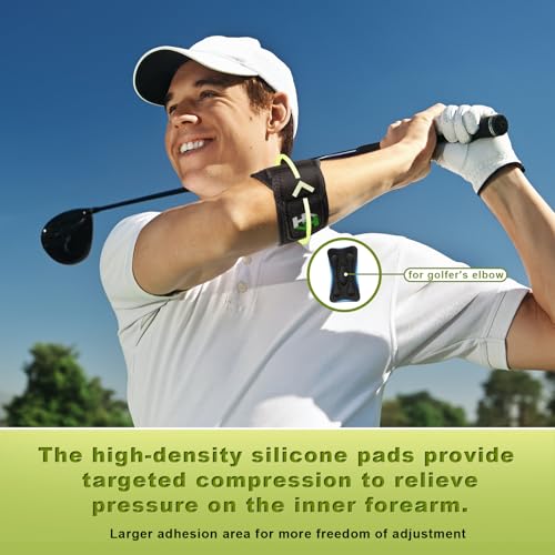 Healrecux Tennis Elbow Support Strap, Golfers Elbow Brace for Men Women, Adjustable Elbow Brace Forearm Band with Removable Compression Pad, Elbow Sleeves for Sports & Daily Work, Black - Image 5