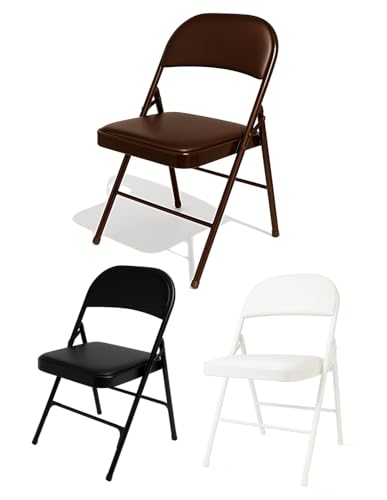 Jardin202 - Silla Metálica Acolchada Plegable 80x46x46 cm | Ideal para Hogar y Eventos (Marrón, Pack 2 uds)