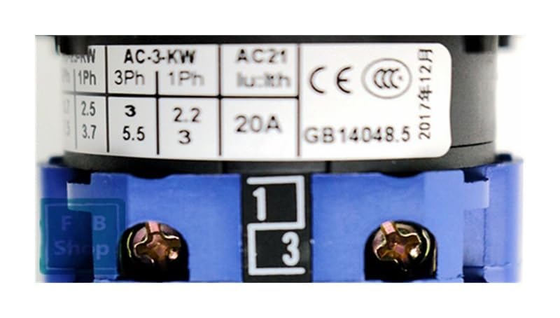 1pcs AC 660V 20A Latching 4 Terminals 0-1 2 Position Changeover Cam Switch LW26-20/1
