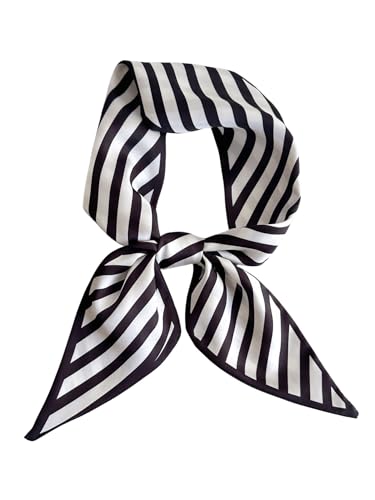 WDIRARA Women's Striped Head Scarf Hair Scarf Handbag Scarves Neckerchief