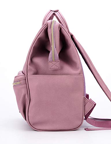 pink leather backpack diaper bag
