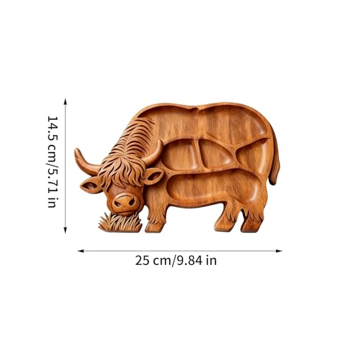 Planche de présentation en bois de qualité, forme vache marron - 4