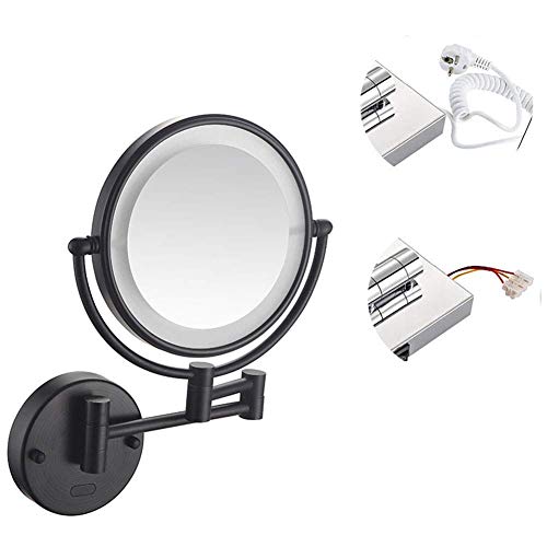 Miroir de maquillage mural bras extensible noir pivotant salle de bain - 7
