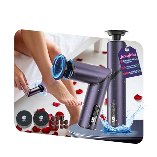 5-in-1 Professional Electric Callus Remover(Portable & Foldable), Removes 99.92% of Calluses in 3 Mins, Rechargeable Foot File Pedicure Kits with 10 & 40 Grit Pads for Soft Smooth Feet, Purple