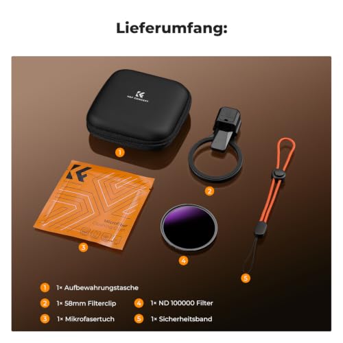 K&F CONCEPT ND100000 Sonnenfinsternis Handyfilter 58mm mit Universalclip – Ansicht 6