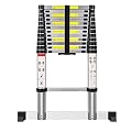 Telesladder Telescoping Ladders a Word Telescoping Ladder 20 Ft Button Retraction Aluminum Telesextension Extendable Ladder Slow Down Design for Multi-Purpose Extension Ladders (Si