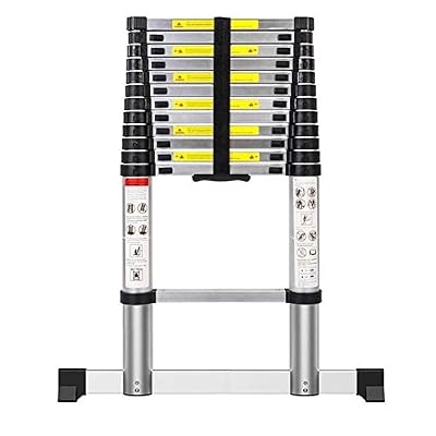 Telesladder Telescoping Ladders a Word Telescoping Ladder 20 Ft Button Retraction Aluminum Telesextension Extendable Ladder Slow Down Design for Multi-Purpose Extension Ladders (Si