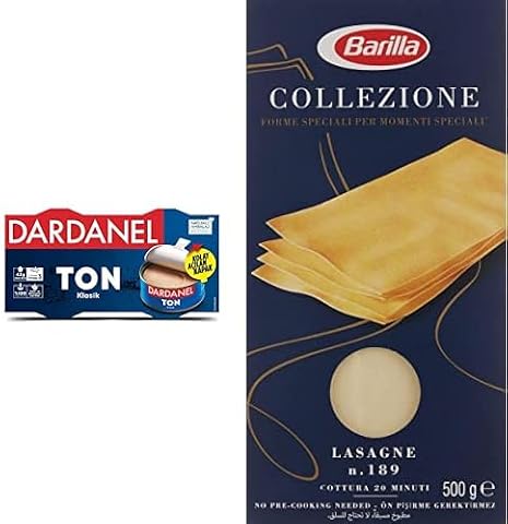 Dardanel Barilla Lazanya (Lasagne) Makarna 500 gr & Ayçiçek Yağlı Ton Balığı 2x140 gr