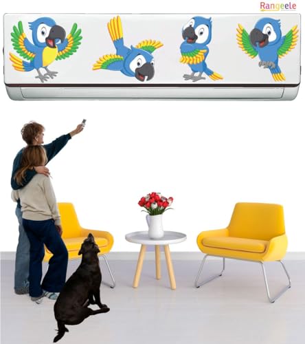 Image of ' Multi Perrots'' AC Sticker (96 cm x30 cmx 24 cm)