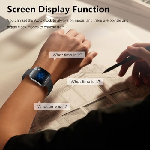 Image of MFVLP Smart Watch for Women, 1.85 inch HD Fitness Tracker Matte Black