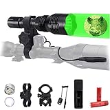 【Luz de caza de largo alcance】 Esta linterna de luz Hog con reflectores profundos, 2 veces más profunda que otros reflectores normales, le brinda un derrame más brillante y estrecho que tiene un punto caliente en el diseño especializado central. Green Hog ​​Predator Light alcanza distancias de hasta 350 yardas.
