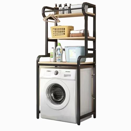 Étagère machine à laver avec tige de suspension et roulettes modulables