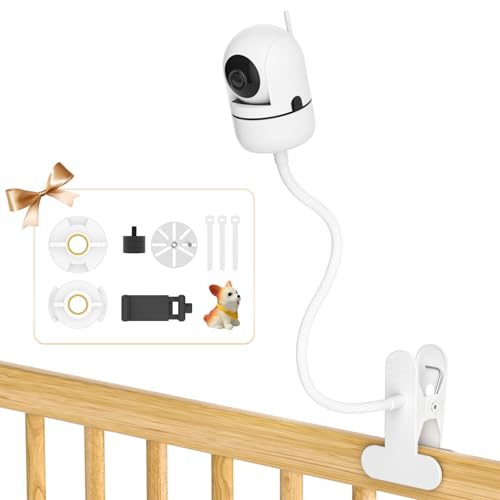 Soporte de monitor de bebé para HelloBaby, VTech, Infant Optics, ANMEATE, Nanit Pro, Eufy, Owlet, VAVA y la mayoría de soportes de cuna para monitor de bebé, soportes universales de clip de ganso