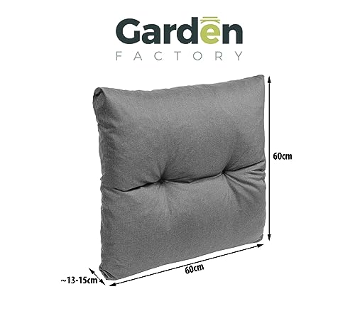 Garden Factory Poduszki na euro palety, poduszki na sofę z palet, siedzisko, oparcie lub zestaw, pikowane (Narożnik 60×6