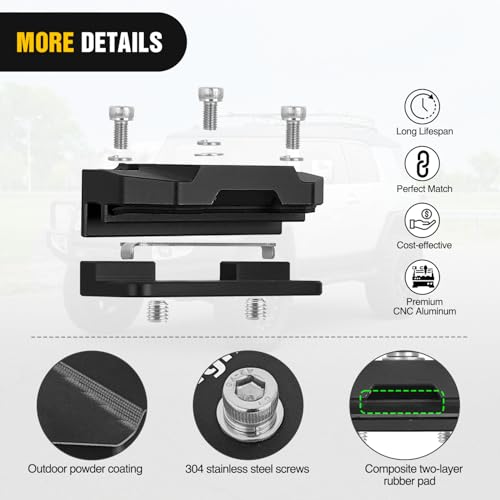 Image of Nilight LED Light Bar Mounting Bracket 2PCS Universal Adjustable Pillar Hood Work Lamp Mount Clamp Holder for Off-Road Truck SUV, Black