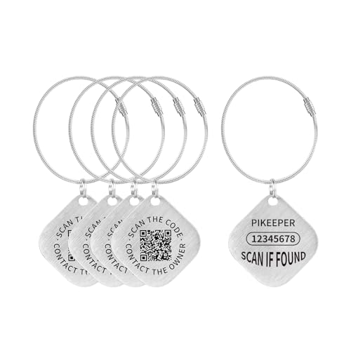 QR Code ID Tags - 4-Pack Smart Locator for Keys, Pets, Luggage – Location Notification on Scan | Ideal for Travel, Collars & Keychains