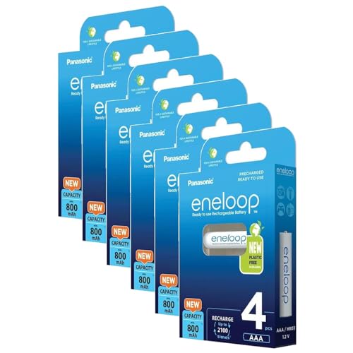 Eneloop Lot de 6 x 4 Piles Rechargeables Ni-MH Micro AAA 800mAh