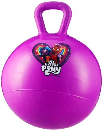 Image of Amazon Brand - Jam & Honey 18 inch My Little Pony Hopper Ball for Kids | Durable & Safe Bouncing Ball with Handles | Indoor Outdoor Fun Toy (Purple)