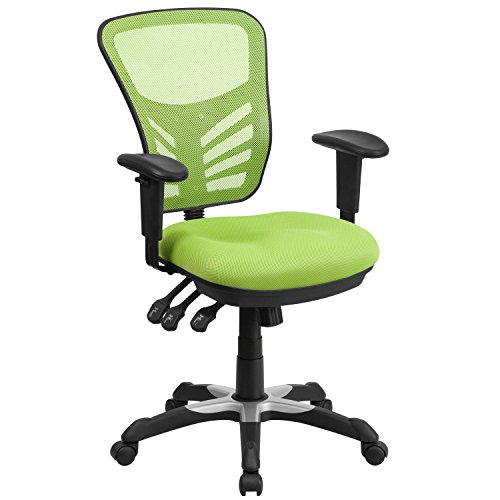 Flash Furniture Mid-Back Green Mesh Multifunction Executive Swivel Ergonomic Office Chair with Adjustable