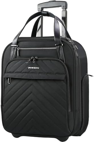 VANKEAN Carry On Underseat Multi-functional, 16-inch Underseater Lightweight Overnight Suitcase for Men Women