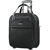 VANKEAN Rollable Laptop Bag Underseat Travel case with Wheels - 16-inch Underseater Lightweight Overnight Suitcase with Wheels Roller Case for Women Men Travel Business, Black