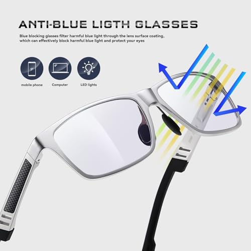Image of Blue Light Blocking Glasses Metal Frame for Men /Woman Gaming Computer Screen Glasses