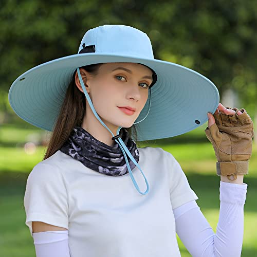 Image of Wide Brim Sun Hat for Men Women UV Protection Ventilated Summer Hats for Fishing Hiking Garden Beach
