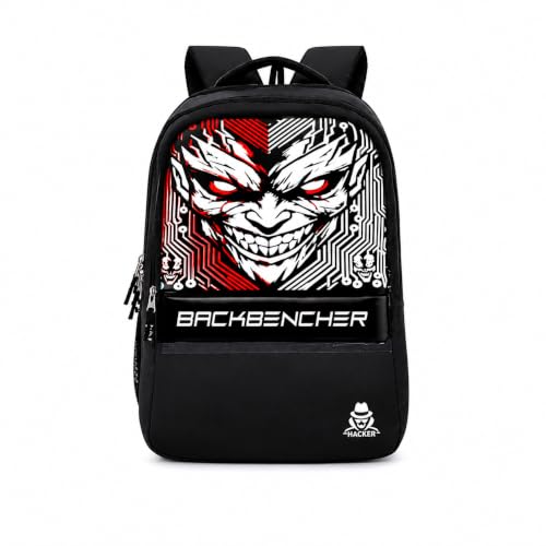 Image of HACKER Laptop Backpack for Men & Women | Stylish & Printed Backpack | Durable School, College & Office Bag | Spacious Travel Backpack with Padded Laptop Compartment & Adjustable Straps