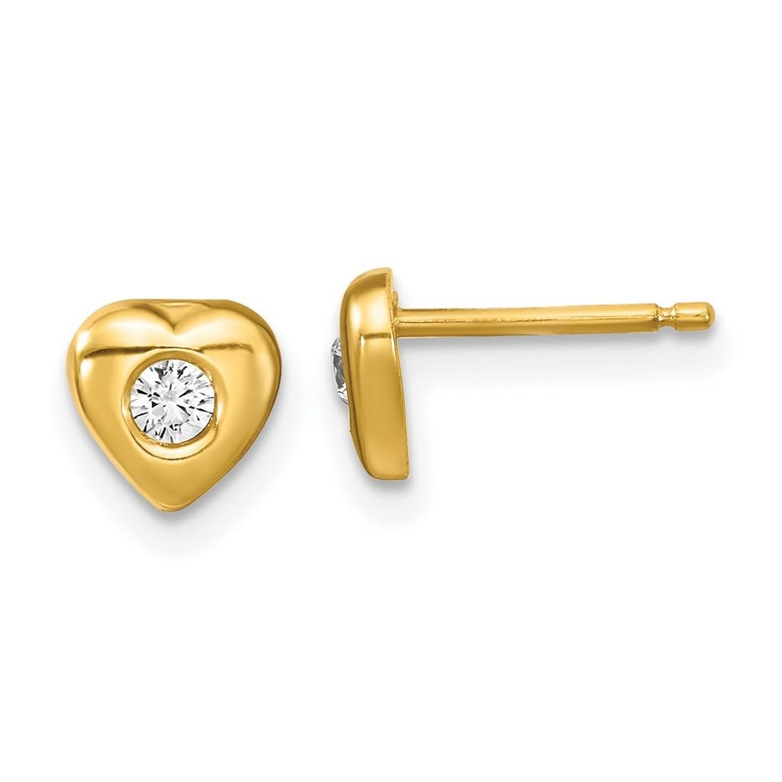 Set aus Halskette und Ohrringen aus 925er Sterlingsilber und goldfarbenem Zirkonia, für Jungen oder Mädchen, 36 cm, One Size, Cubic Zirkonia Edelstein Gold, Zirkonia