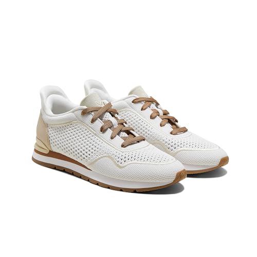 VIVAIA Allday Unisex Slip-On Mesh Sneakers with Breathable Upper for Everyday Fashion Comfort Walking Shoes, White Buff Beige,US11.5 Women/US10 Men