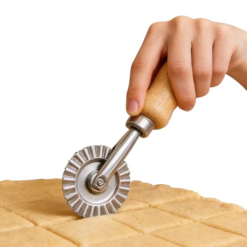 Roue À Découper Les Pâtes | Roulette De Découpe Pour Pâtisserie Avec Poignée En Bois,Cutter Pour Croûte À D'un Diamètre De 3.8 Centimètres - Pour La...