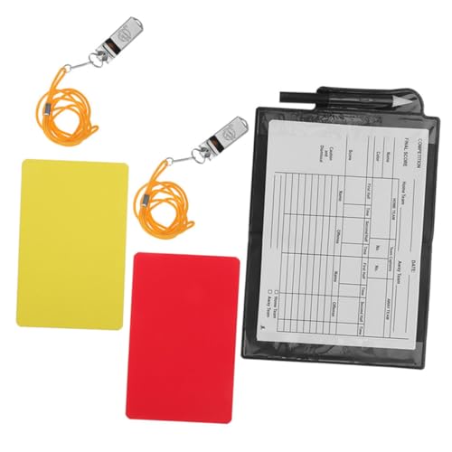 VICASKY 1 Set Standard Referee Cards Whistles Notepad Pen Kit for Soccer Games Complete Football Referee with Cards for Accurate Game Management