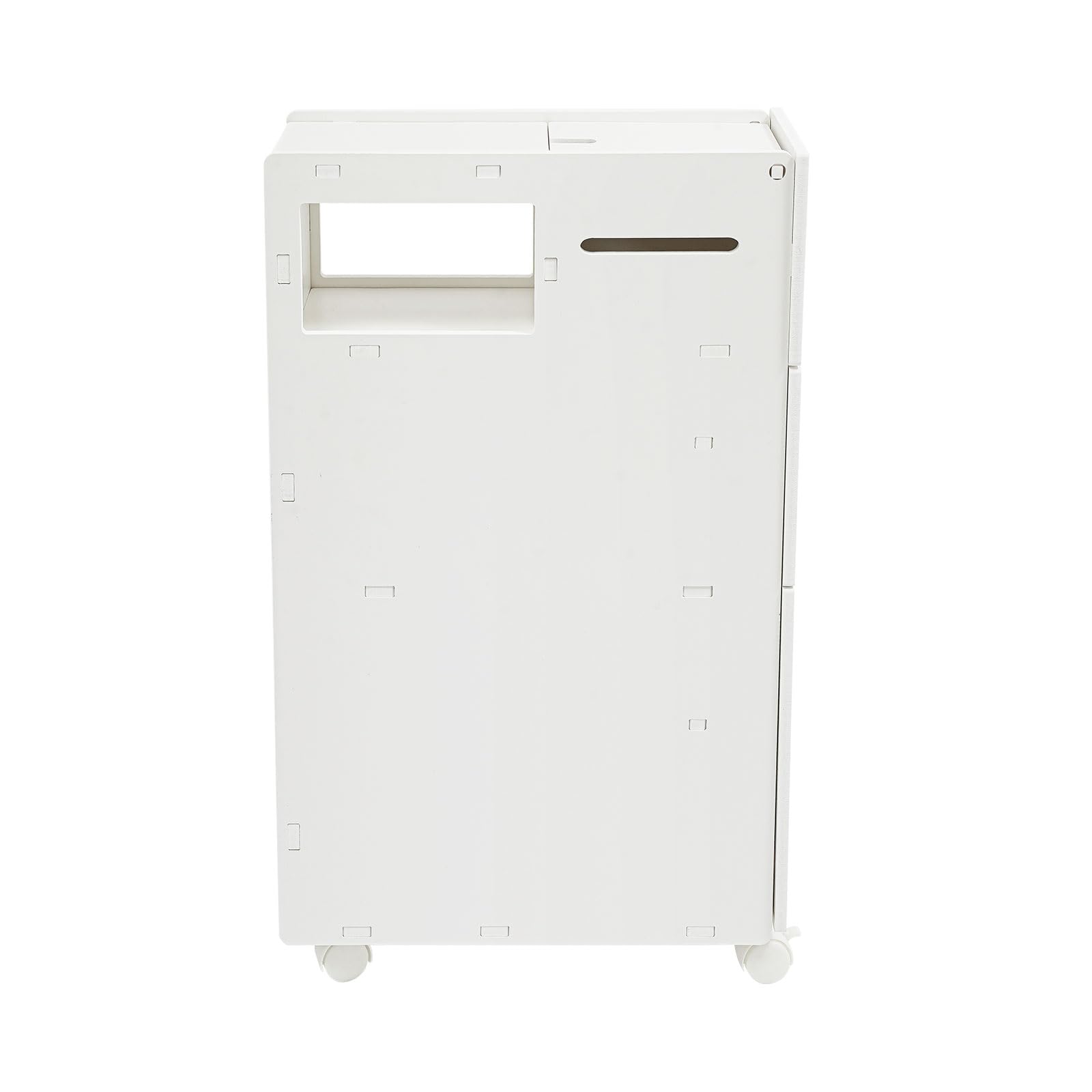 Armadio da bagno sottile larghezza 19,5 cm con 2 cassetti, 1 scomparti aperti e scatola per fazzoletti multiuso per cucina, bagno, 44 x 19,5 x 74 cm