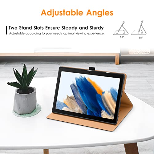 Dtto For Samsung Galaxy Tab A8 10.5 Inch Case 2022, Premium Leather Business Folio Stand Cover With Built-In Hand Strap For Samsung Galaxy Tab A8 10.5’’ 2022 Model [Sm-X200/X205/X207], Black #TOP3