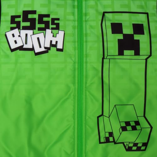 Image of Minecraft Bomber Jacket for Boys, Zip-Up Graphic Print Varsity Jacket for Kids and Toddlers