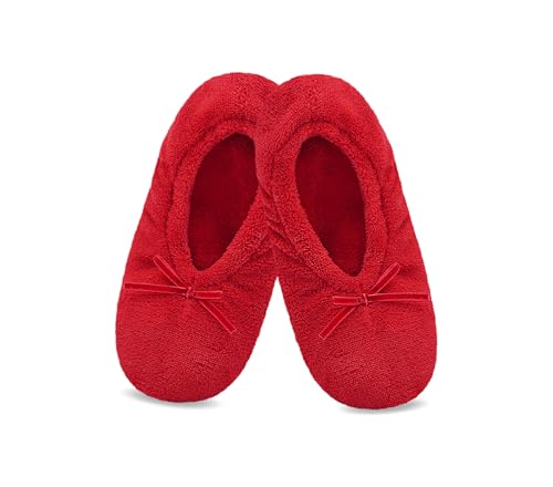 Image of Panda Bros Women's Ballerina Slipper Socks - One Pair Anti-Skid Comfy Warm Ballet Style House Slippers for Indoor Home, Winter, Wedding, and Birthday Gifts for Women