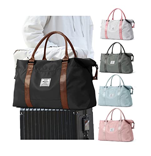 Sport Travel Duffle Large Gym Tote with Wet Bag Black