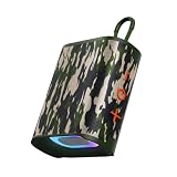 Caixa de Som Pequena Bluetooth Go 4 Pro 20W, Portátil, Super Bass,À Prova d'Àgua, IPX5, LED RGB USB/TF.Ideal Para Músicas,Festas,Esportes e Uso Diário(Camuflado)
