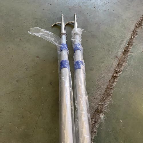 JYHHCYS Telescoping Automatic Boat Dock Hook - Set of 1/2/3/4/5 Push Pole for Boat - Extending Boat Hook for Docking & Retrieving, Aluminum Adjustable Lifeboat Hook Rod(Blue - 2 Pieces,19.6ft/6m)