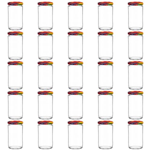 hocz 25x Einmachgläser 720 ml | mit Deckel Obst TO 82 | leere Gläser mit Schraubdeckel zum befüllen | Sturzgläser Schraubgläser Marmeladengläser Set | 25 Stück
