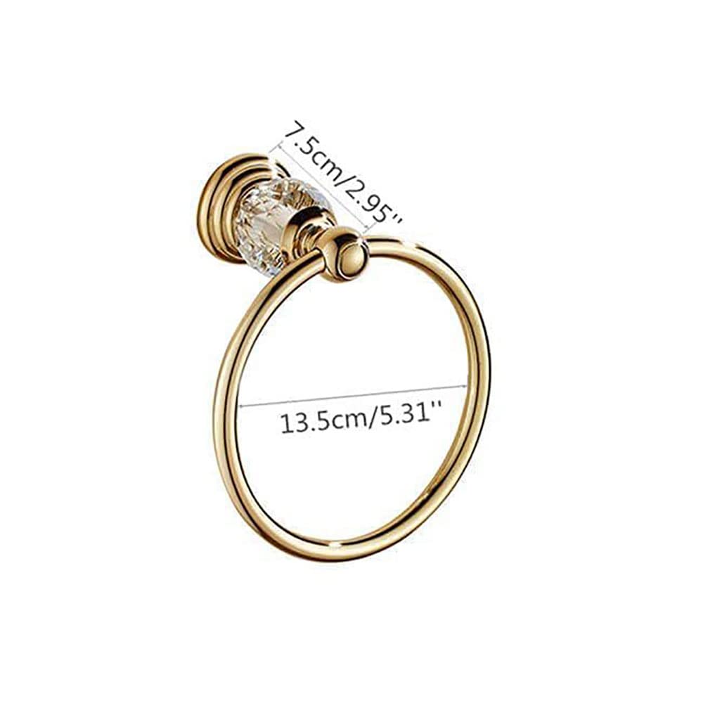 Jojofuny Anello Portasciugamani Da Parete Oro - Acciaio Inox, 23x16cm, Oscillante Silenzioso Per Bagno