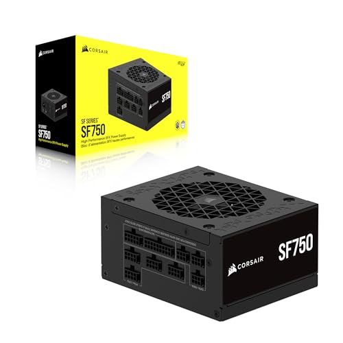 Image of CORSAIR SF750 (2024) Fully Modular SFX Low Noise 80 Plus Platinum Power Supply - ATX 3.1 Compliant - PCIe 5.1 Ready - Small Form Factor - SFX-to-ATX Bracket Included - Black